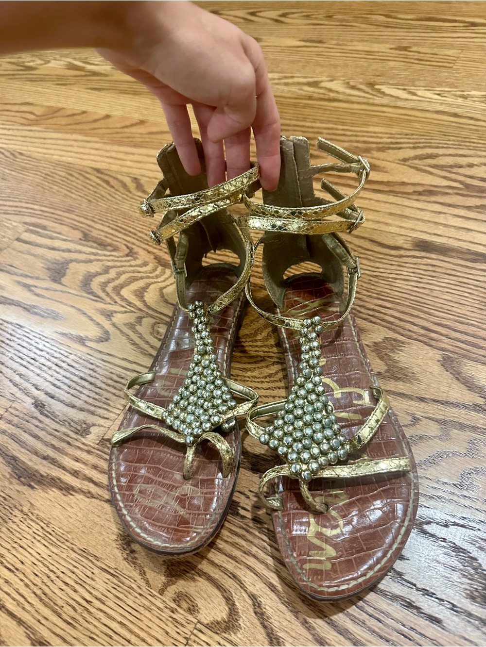 Sam Edelman Gold Embellished Women's Gladiator Sandals
